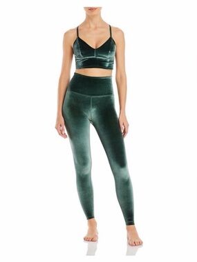 NEW Beyond Yoga Emerald Green Velvet VIP High Rise Leggings Large NWT